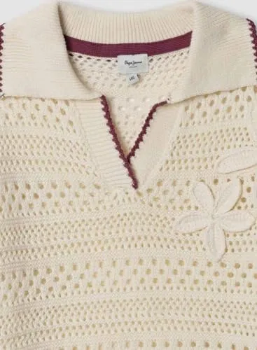 Pepe Jeans Faith Maglione bambina 10 anni polo fiori maglia