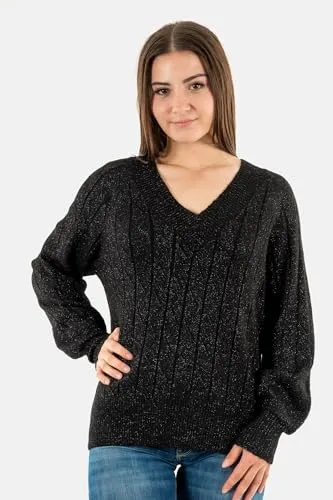 ONLY Onllucia Maglione Donna Nero Glitter Taglia M