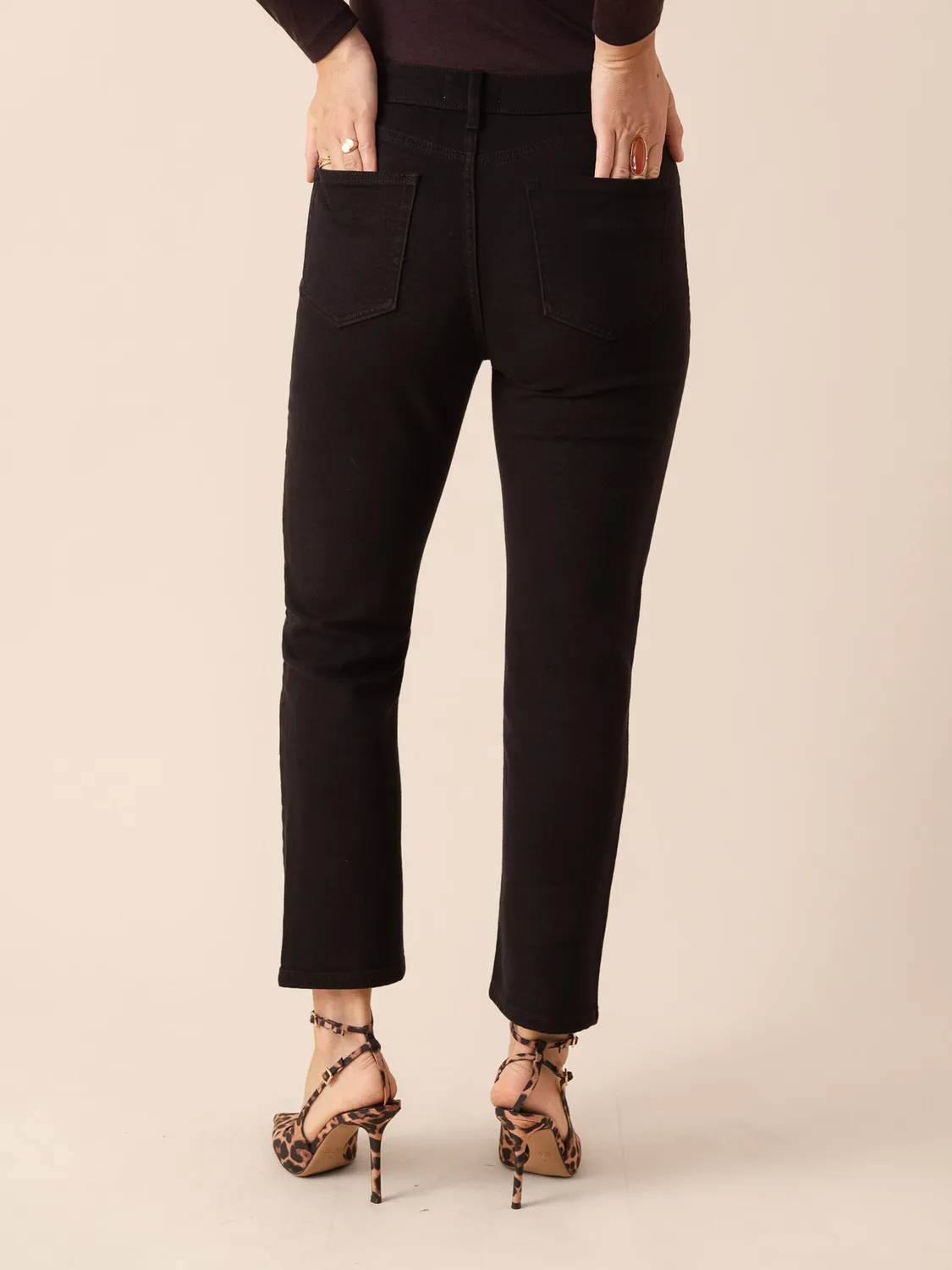 Oraije Milena jeans slim nero vita semi-alta