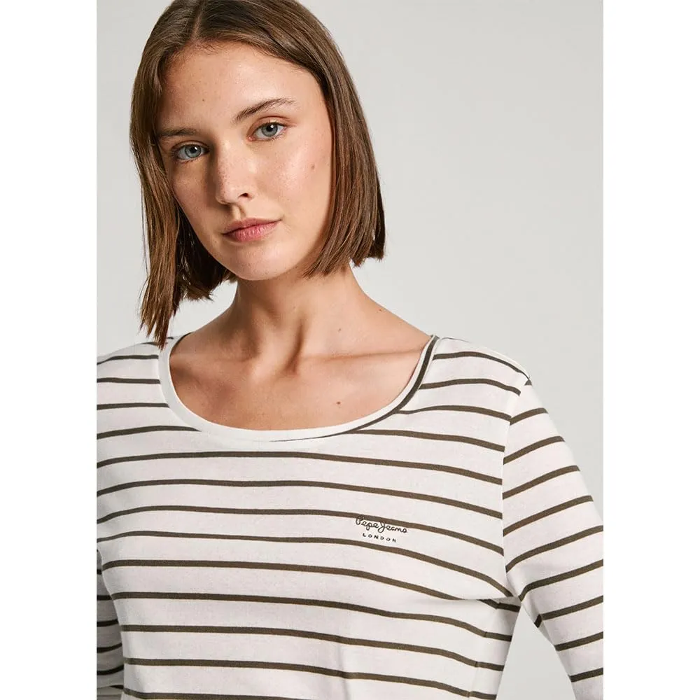 Pepe Jeans Finna T-Shirt Donna M Bianca a Righe