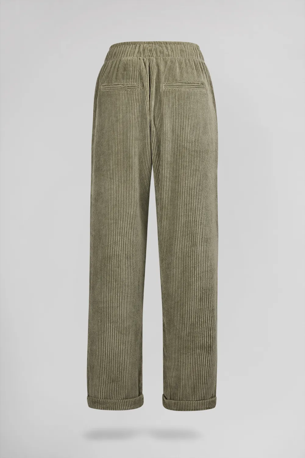 Teddy Smith Teddy Velours Pantalone Donna Kaki Velluto Costa Relaxed