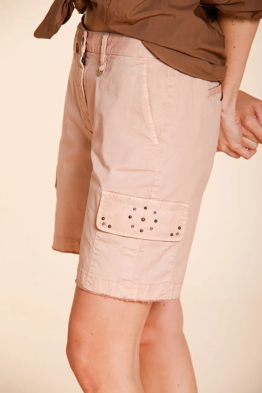 Mason's Chile bermuda cargo donna rosa twill stretch slim