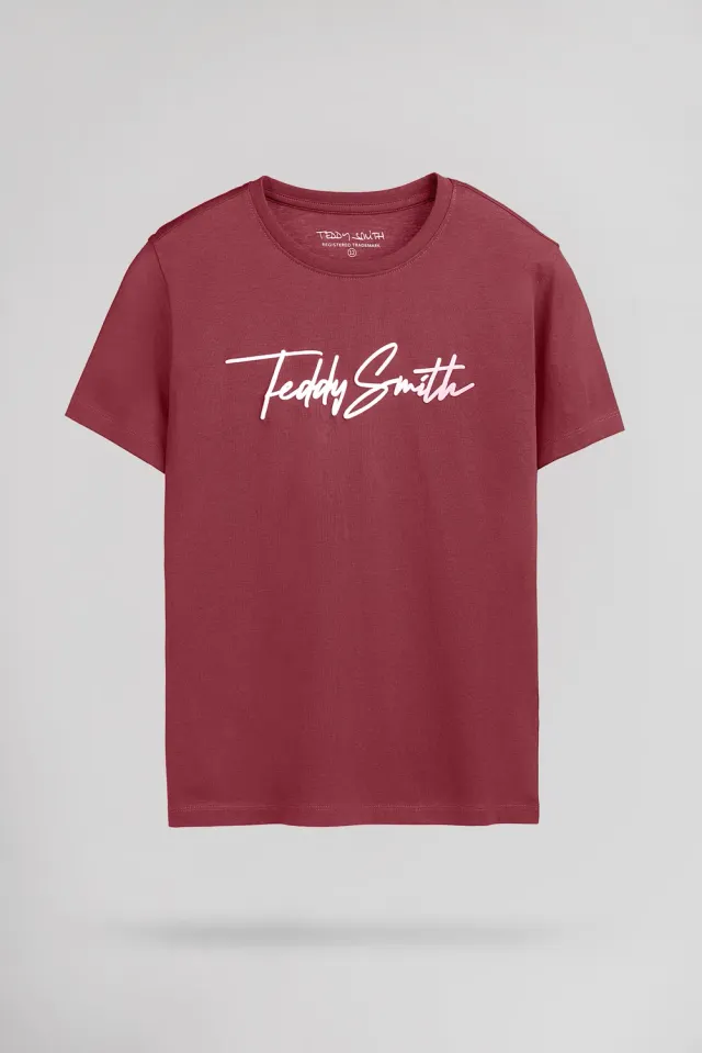 Teddy Smith T-Evan JR t-shirt lampone ragazzo