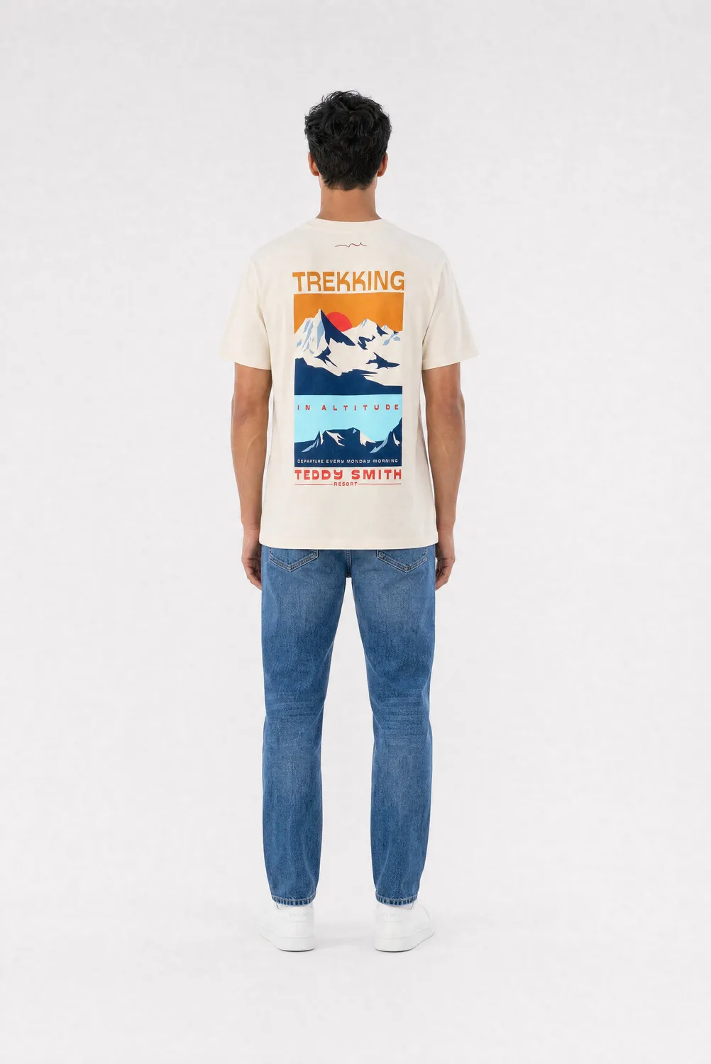 Teddy Smith T-Mountain MC Cream t-shirt crema loose fit