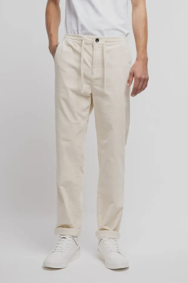 Teddy Smith Pywan 20 Velours pantalone velluto crema relaxed