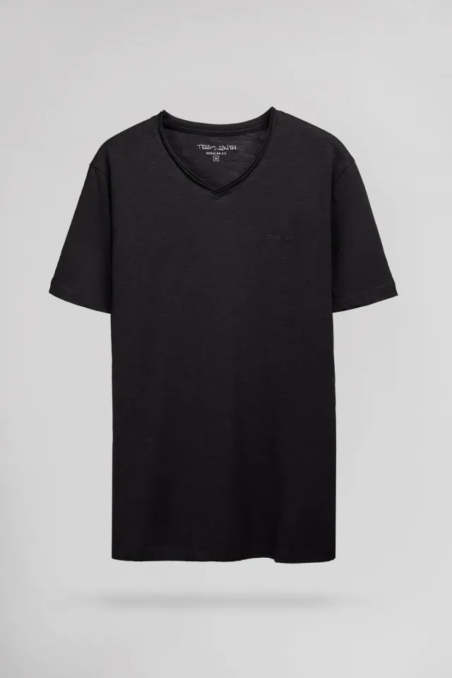 Teddy Smith T-Gildas MC t-shirt uomo Charbon scollo V