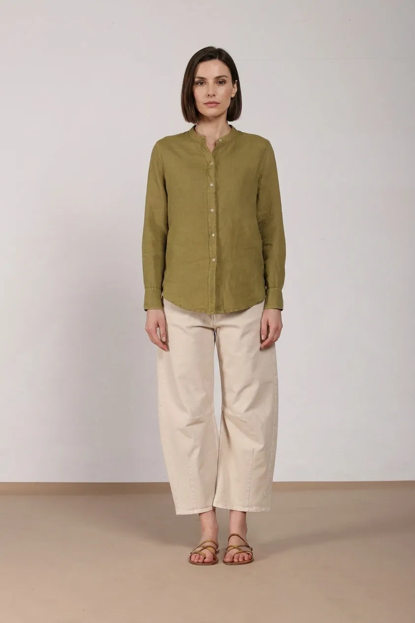 Mason's Delhi camicia verde acido lino 100%