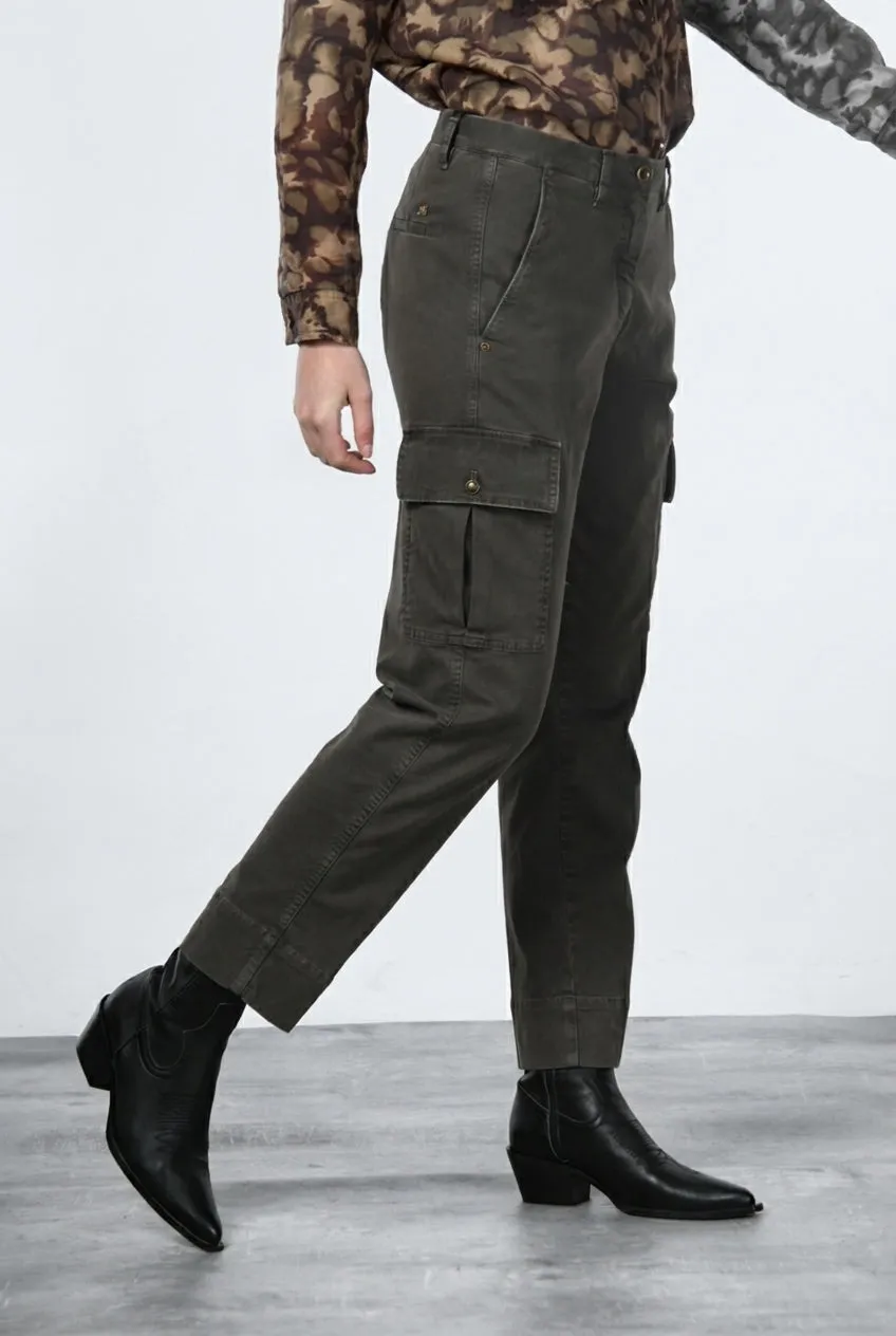 Mason's Marlene Cargo donna verde carrot fit cotone