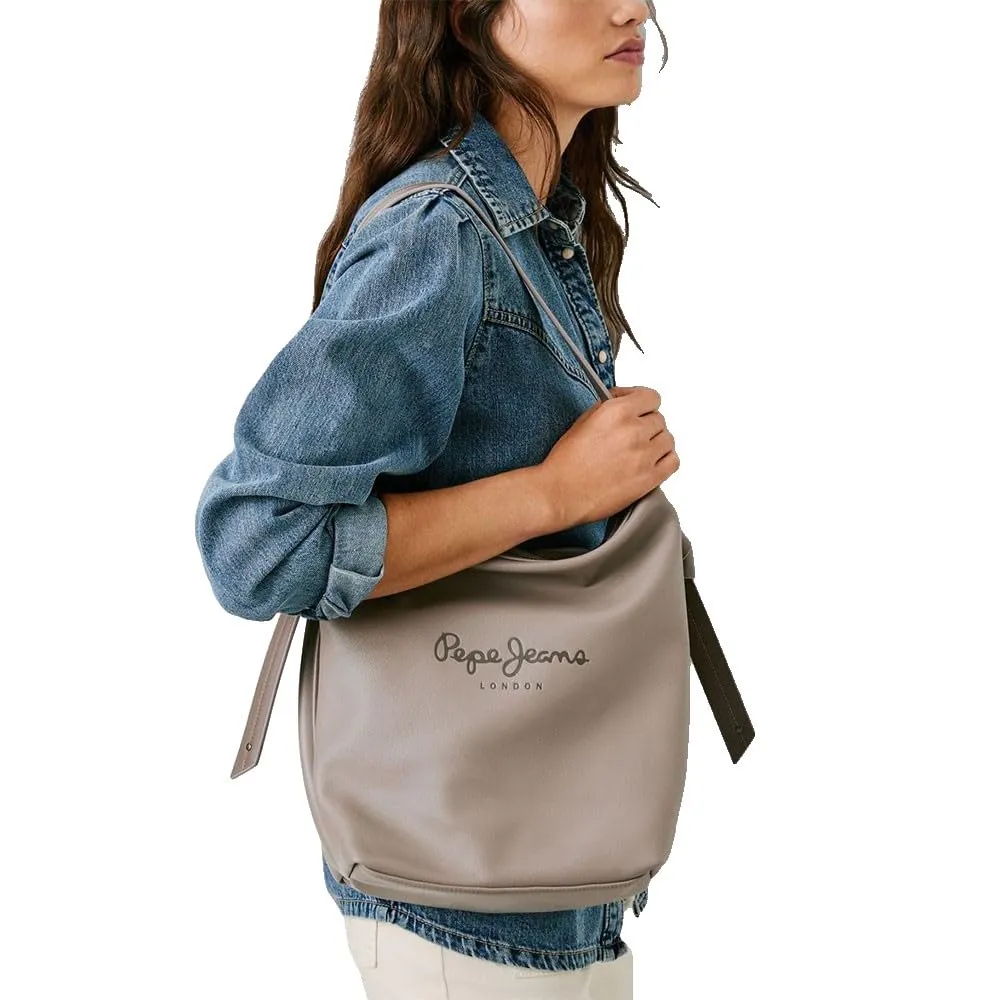 Pepe Jeans Caddy Code borsa donna grigia tracolla