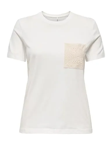 ONLY Onlenja Life t-shirt donna girocollo con taschino