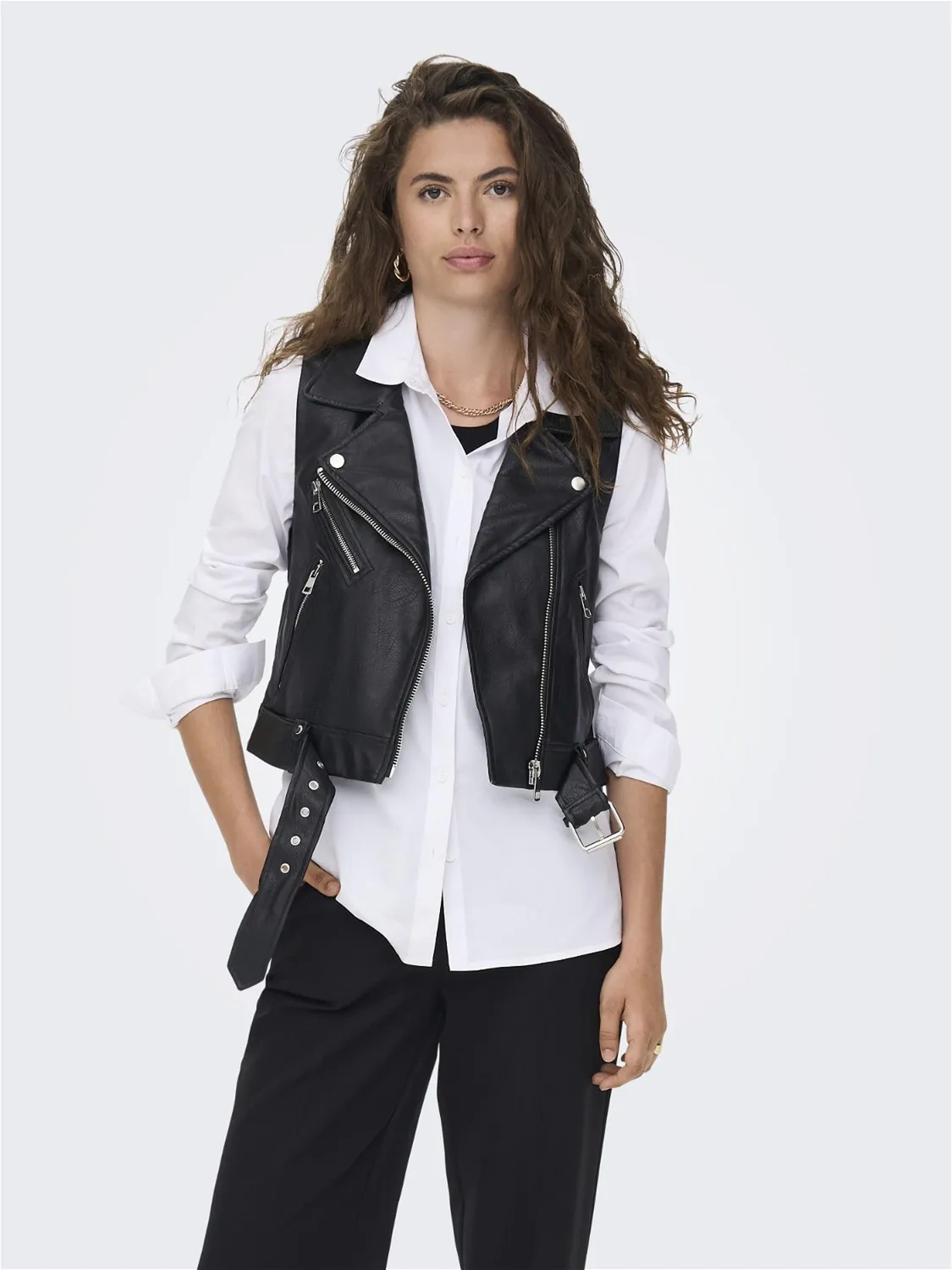 ONLY Onlvera Giacca Similpelle Donna Nera M