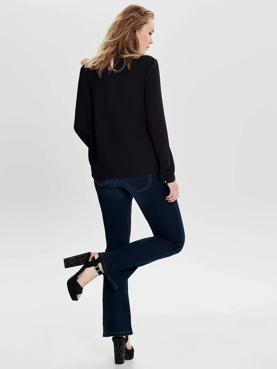 ONLY Onlnew Mallory camicia nera manica lunga 42