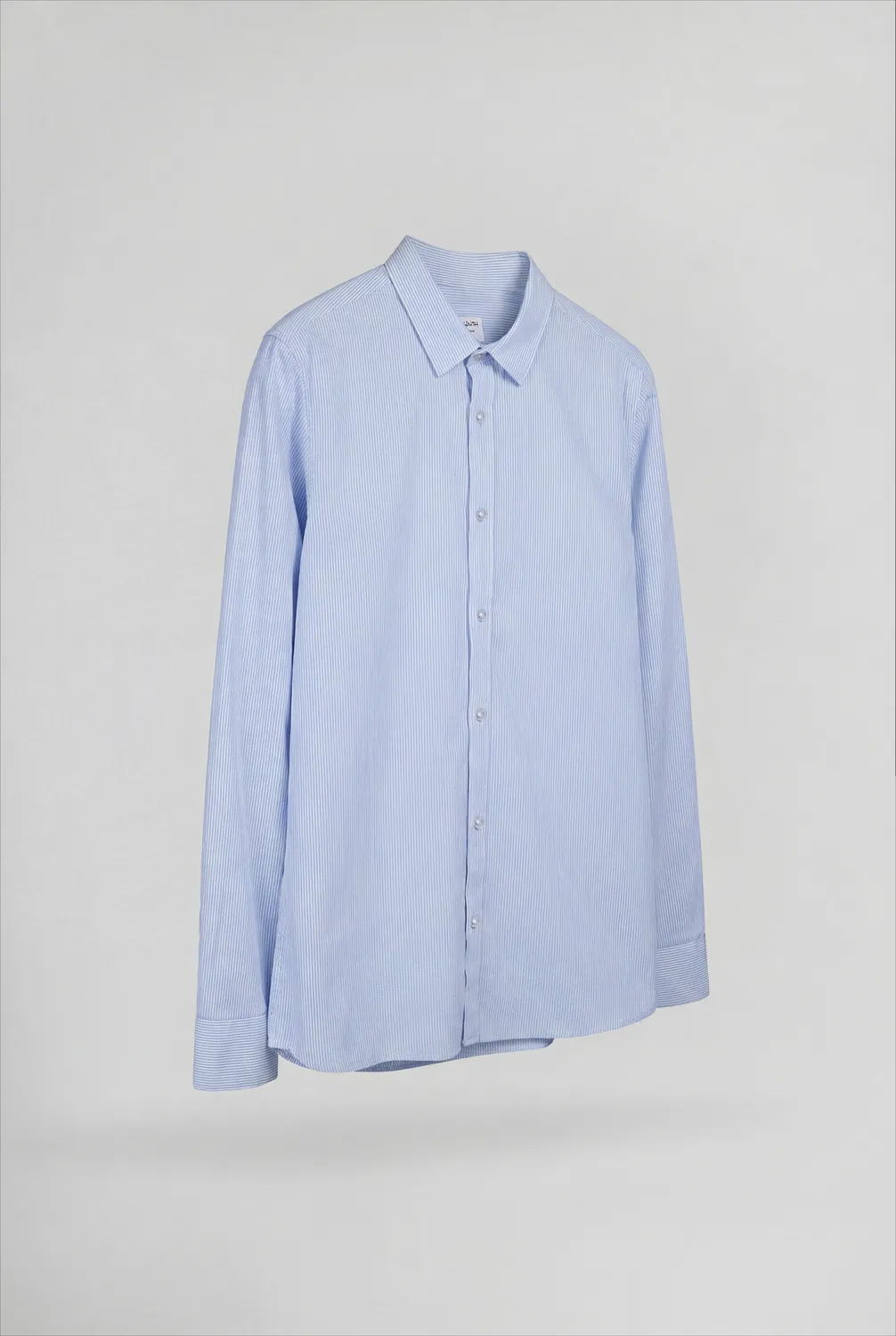 Teddy Smith Carton camicia uomo azzurro righe slim fil a fil