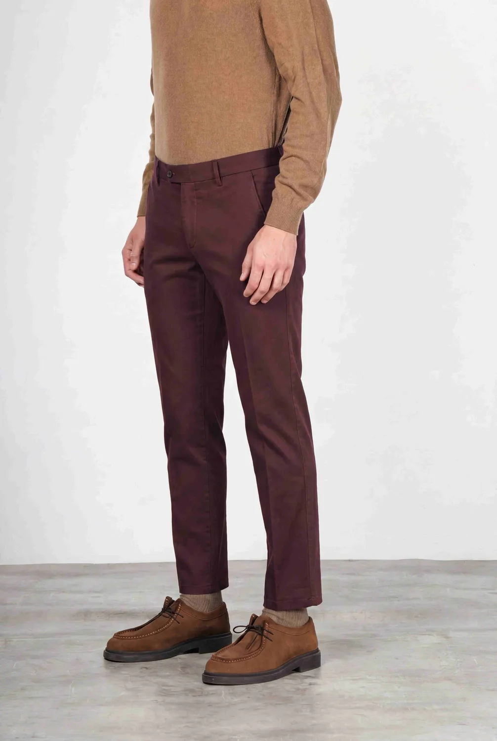 Mason's Torino Flex chino uomo raso slim bordeaux
