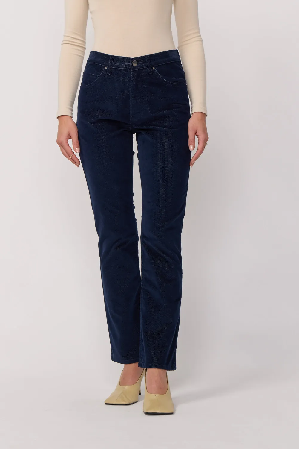 acquaverde Blair pantaloni velluto indigo stretch