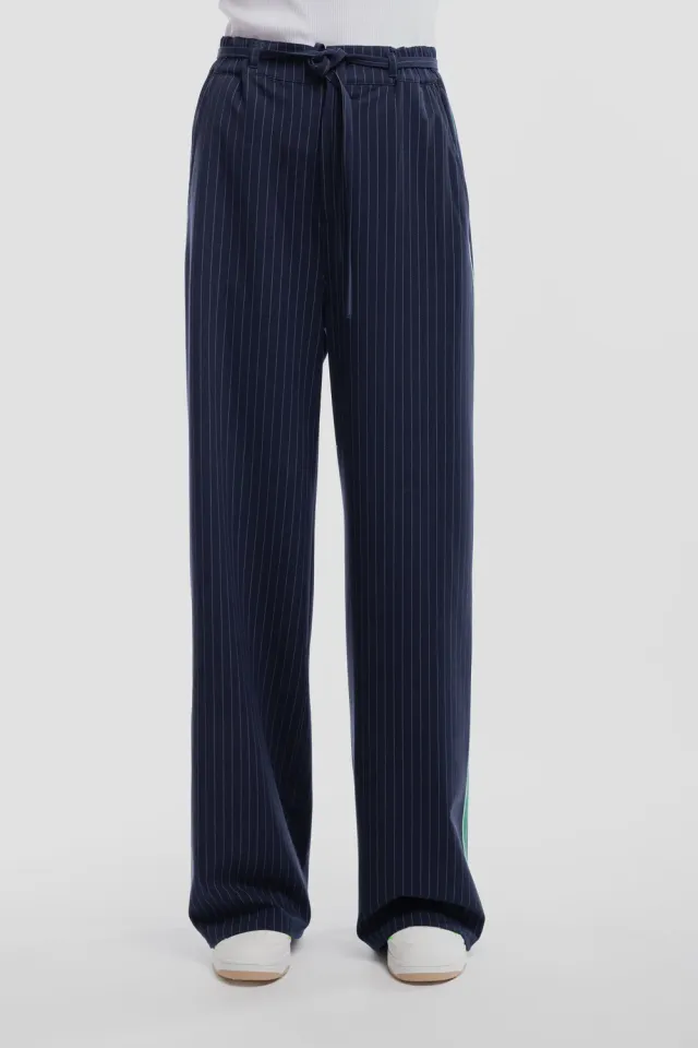 Teddy Smith P-Side Bistretc pantaloni donna total navy righe