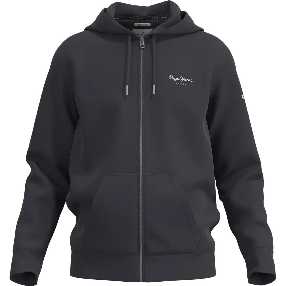 Pepe Jeans Edward Zip felpa uomo nera cappuccio