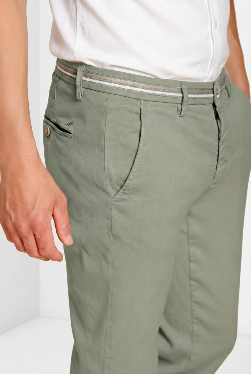 Mason's Torino Oxford chino uomo salvia lino slim