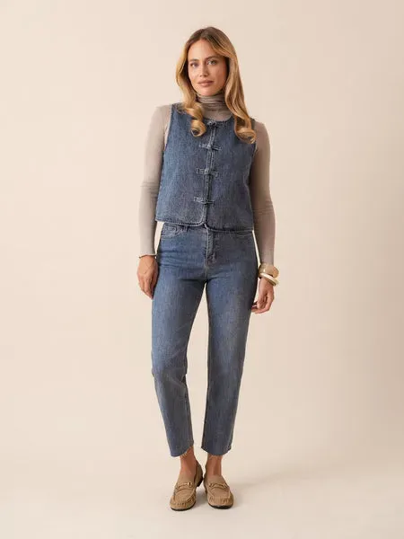 Oraije Maryline jeans dritti sfrangiati classici