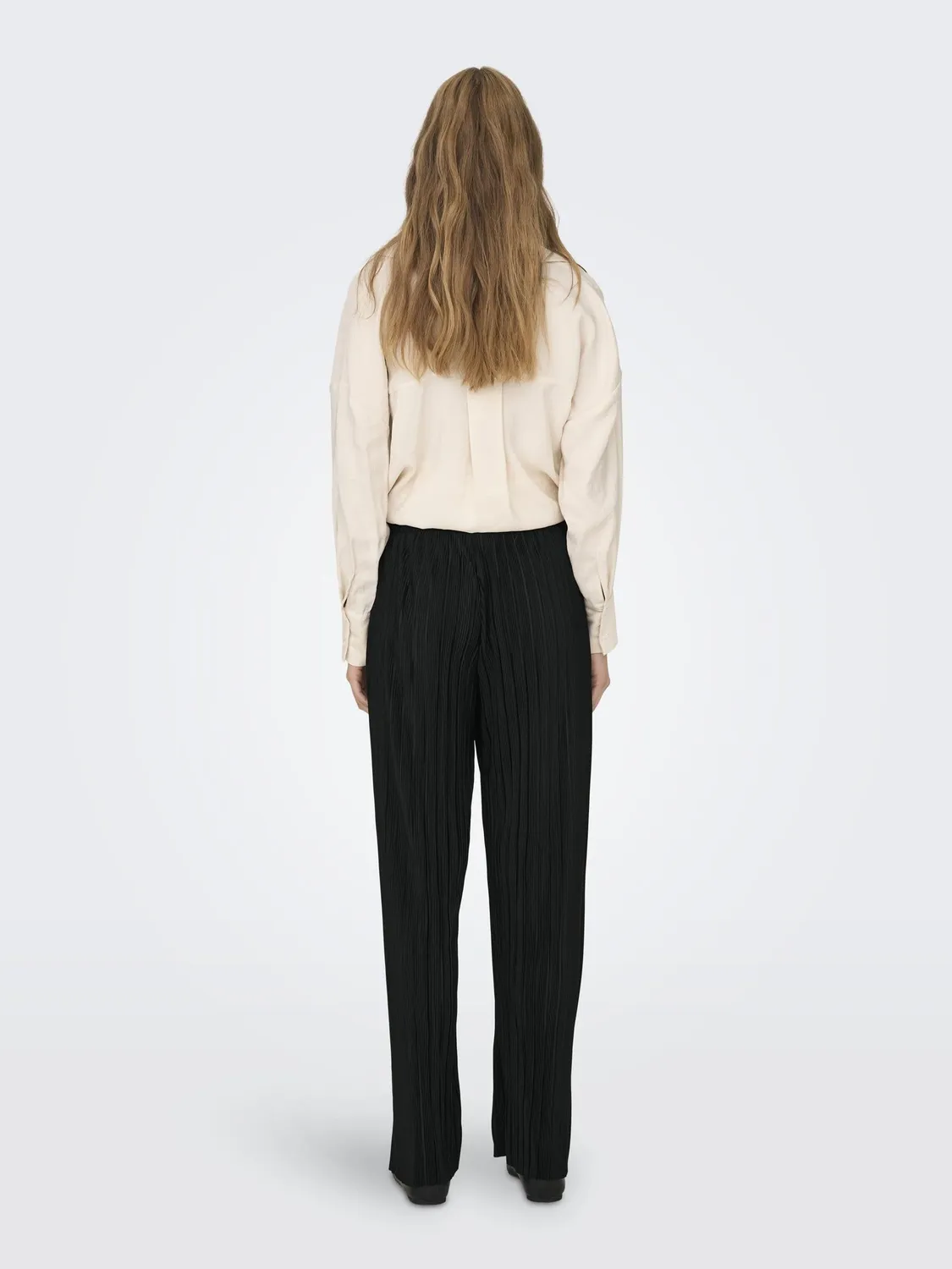 Only Onlravenna Pantaloni Plisse Donna L Nero Elastici