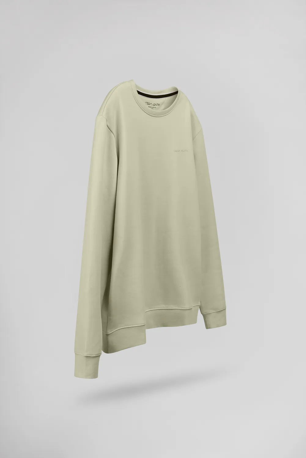 Teddy Smith S-Nark felpa girocollo verde salvia uomo