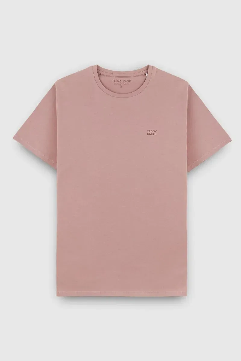 Teddy Smith The Tee 1 MC T-shirt uomo rosa girocollo