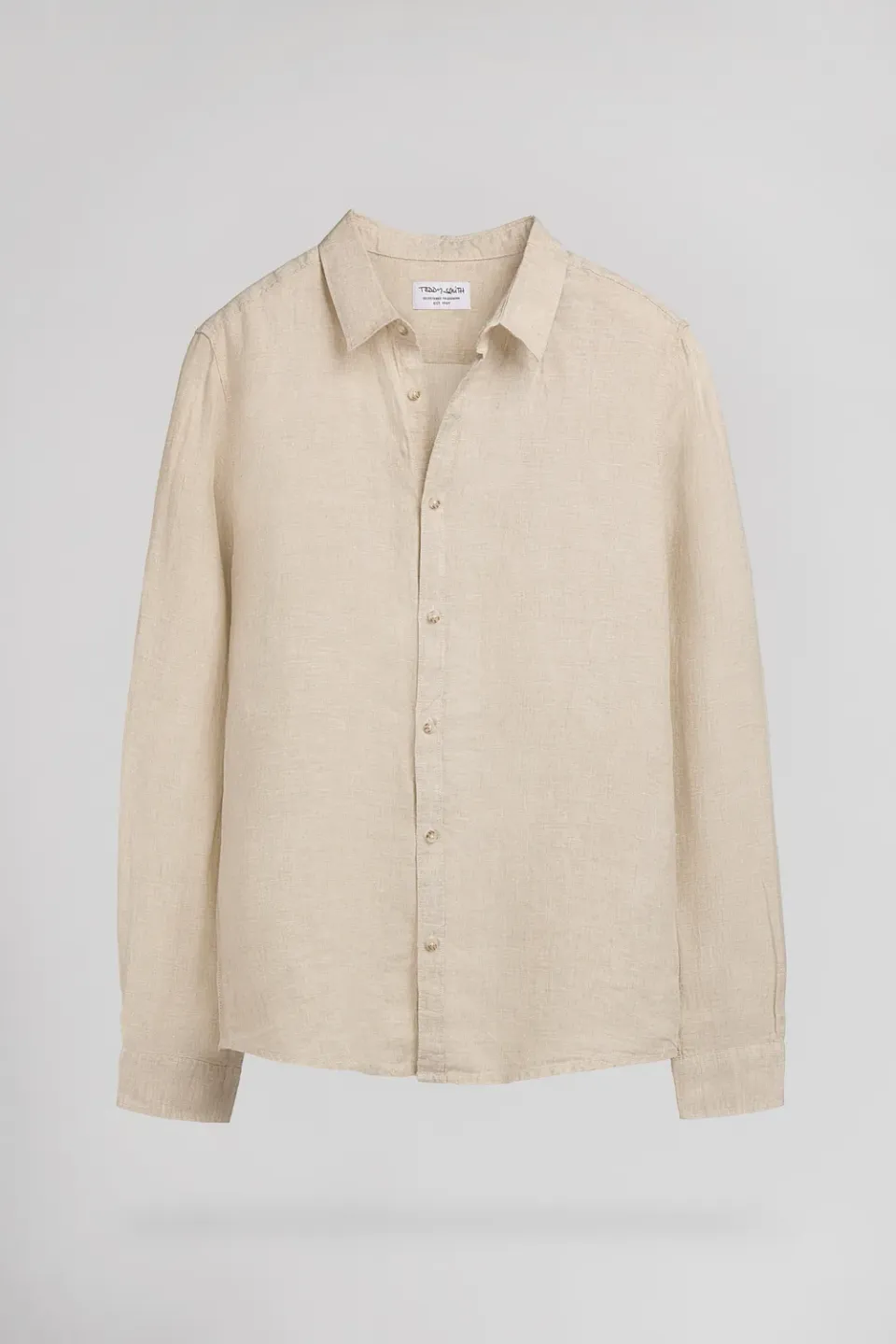 Teddy Smith C-Linen ML Camicia Uomo Beige 100% Lino
