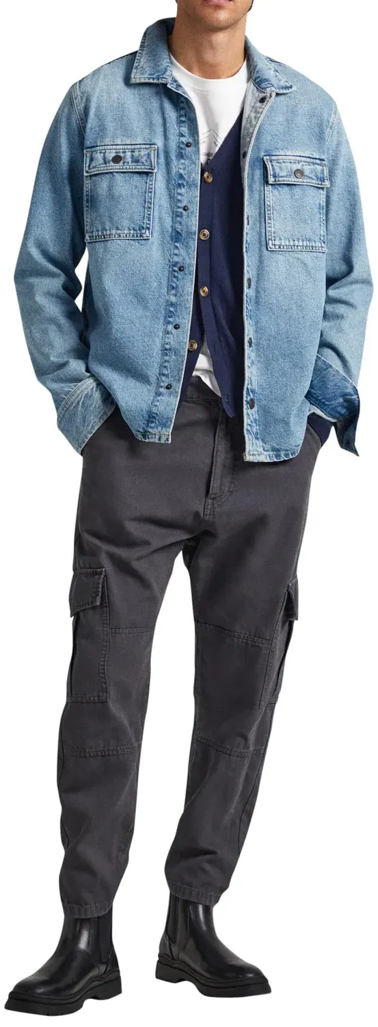 Pepe Jeans Nolan pantaloni uomo nero washed affusolato