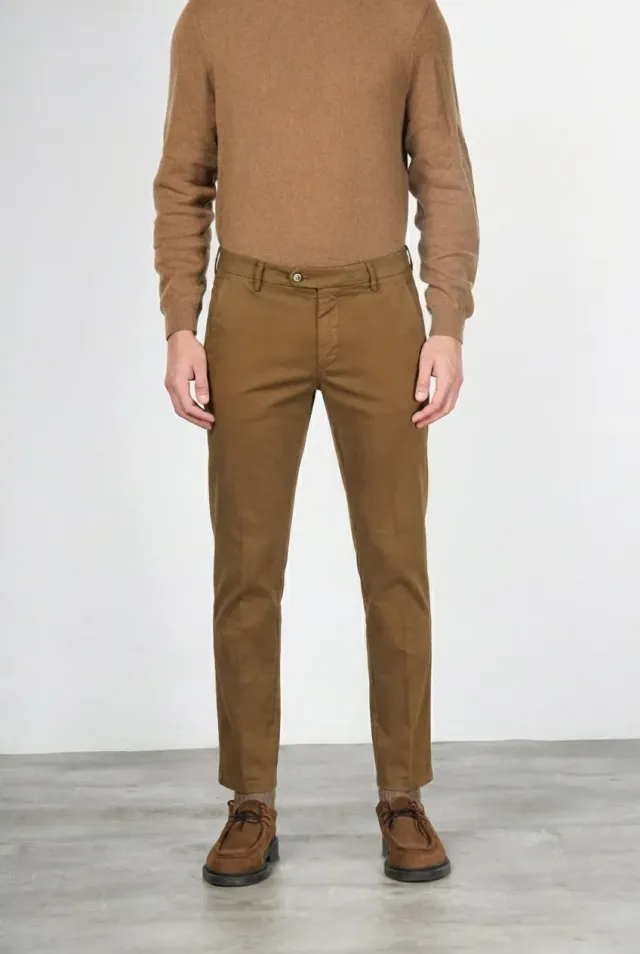 Mason's Torino Flex Pantalone Chino Uomo Noce Slim Fit