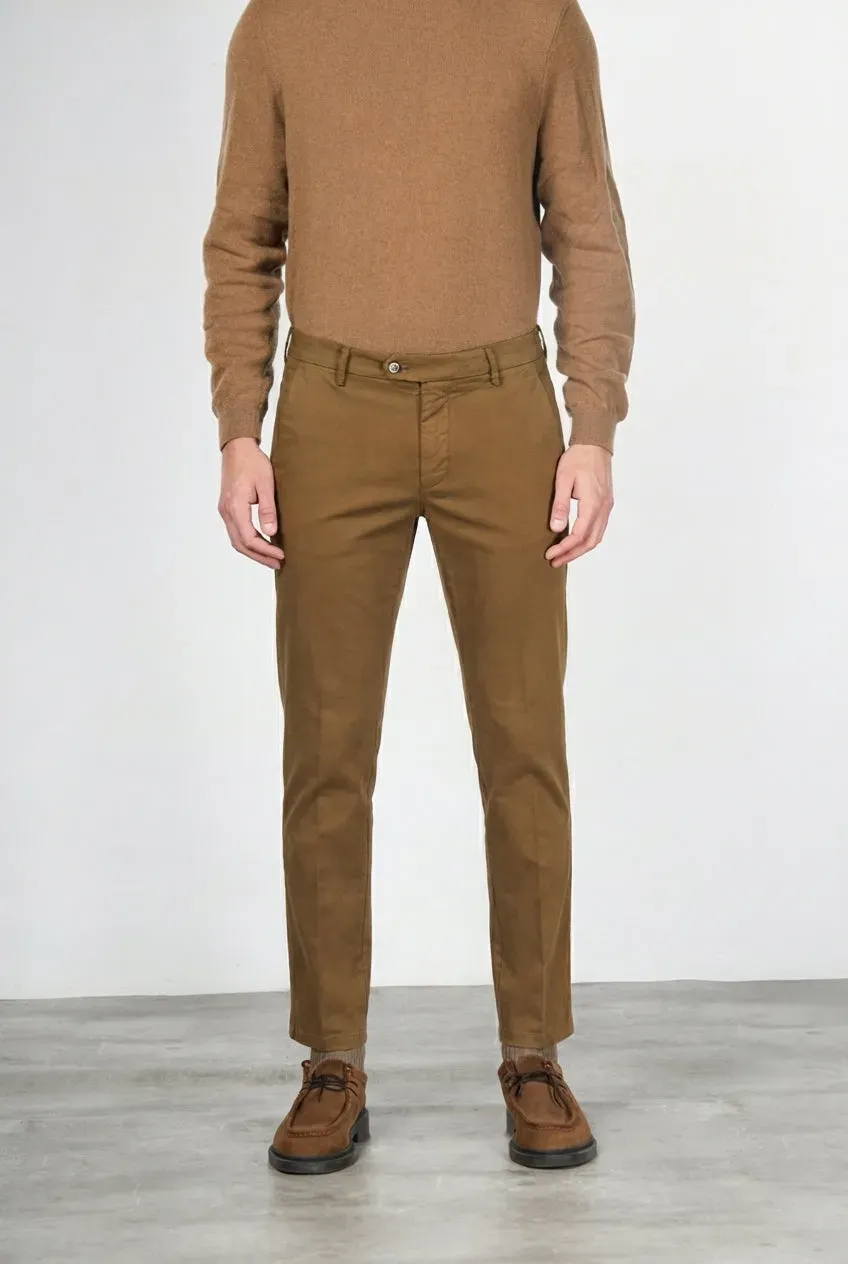 Mason's Torino Flex Pantalone Chino Uomo Noce Slim Fit