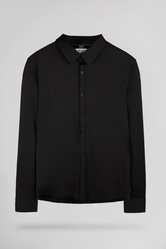 Teddy Smith C-Donovan camicia uomo nero carbone manica lunga