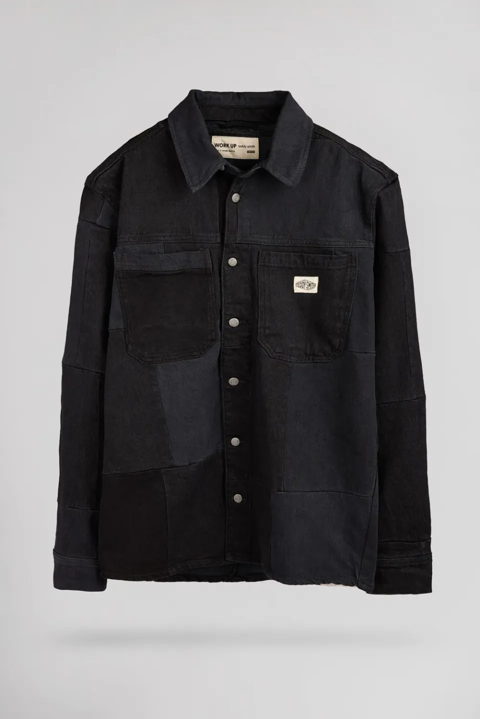 Teddy Smith C-Chicago ML camicia denim patchwork uomo