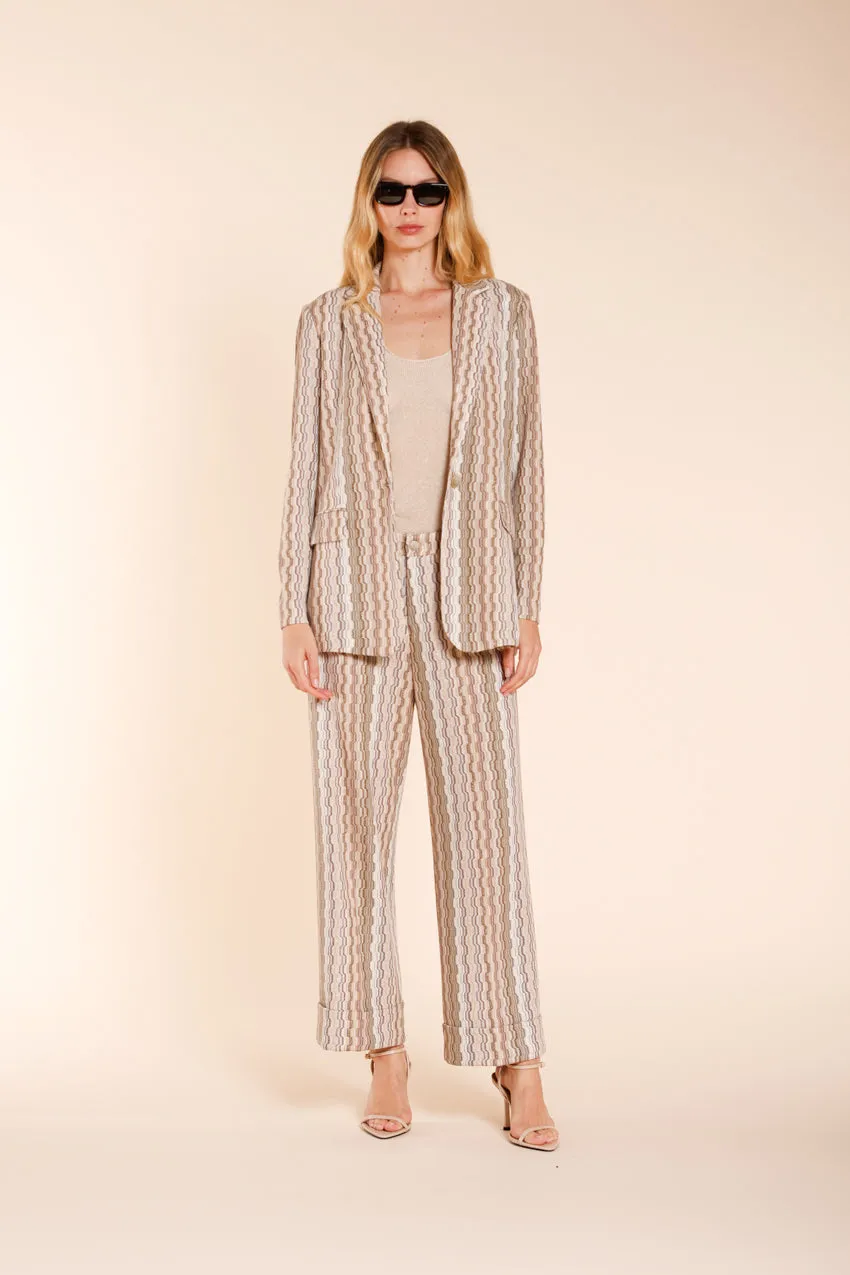 Mason's Irene blazer donna beige jersey a righe