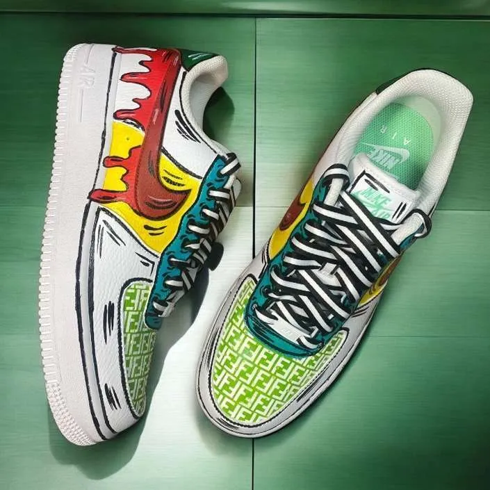 Never Say Never Fendi Cartoon Nike Air Force 1 dipinte