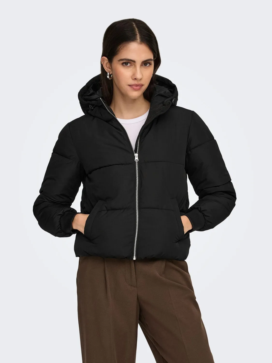 ONLY Newerica giacca corta con cappuccio nera XXL
