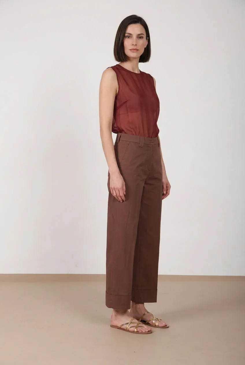 Mason's New York Studio Cropped pantalone chino marrone scuro
