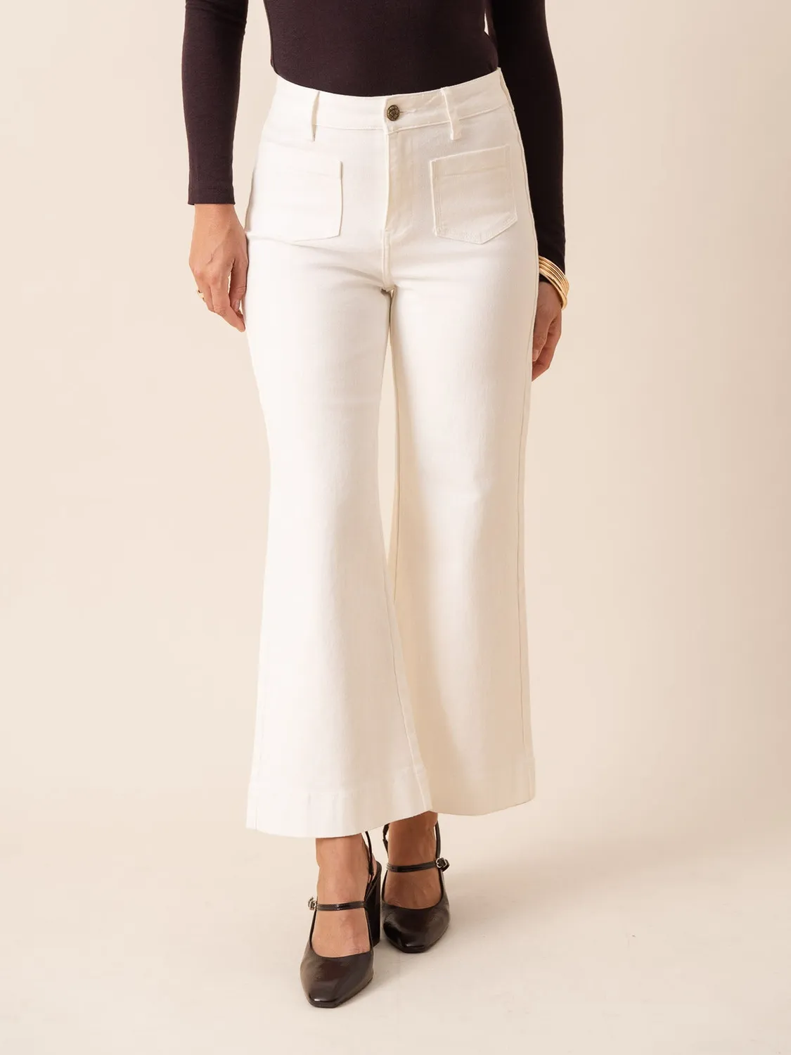 Oraije Gasparette jeans wide bianco
