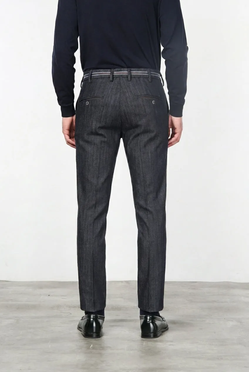 Mason's New York Elegance Pantalone Chino Uomo Blu Navy Regular
