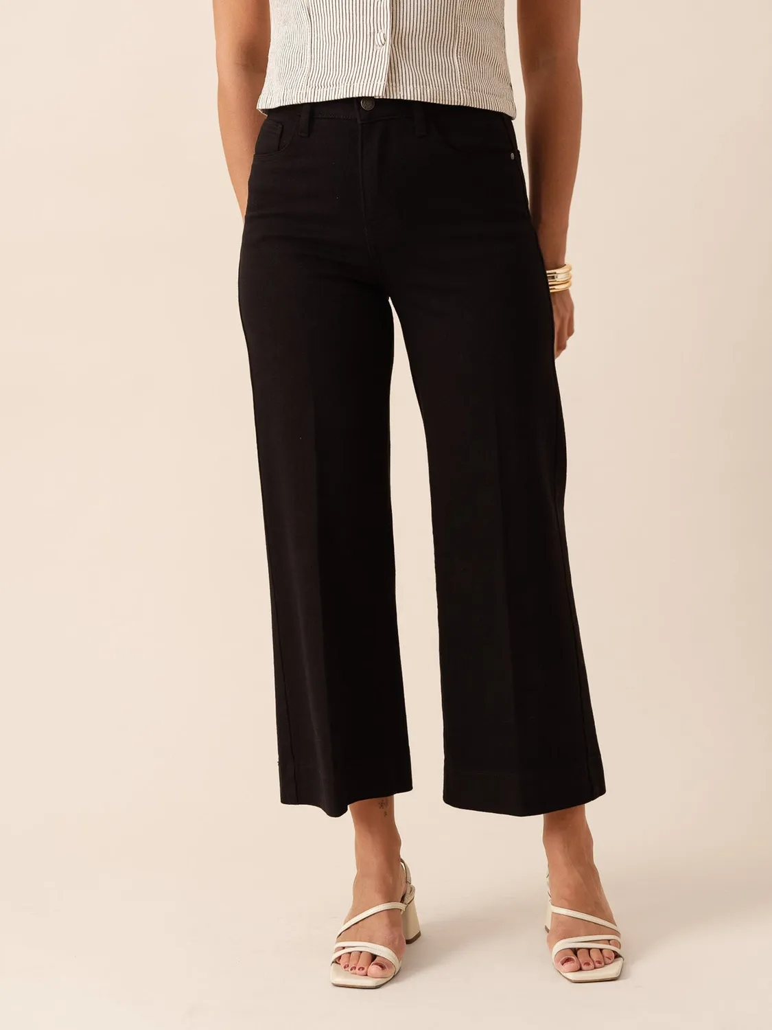 Oraije Windy jeans wide nero petite