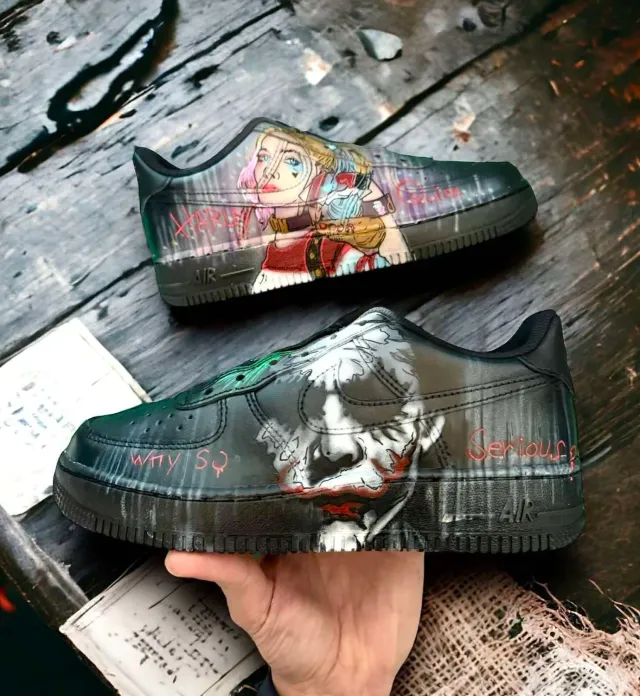 Never Say Never Nike Air Force 1 Joker sneakers nere dipinte