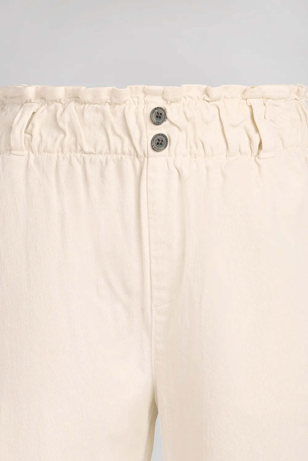 Teddy Smith P-Paperbag pantaloni donna bianco relaxed