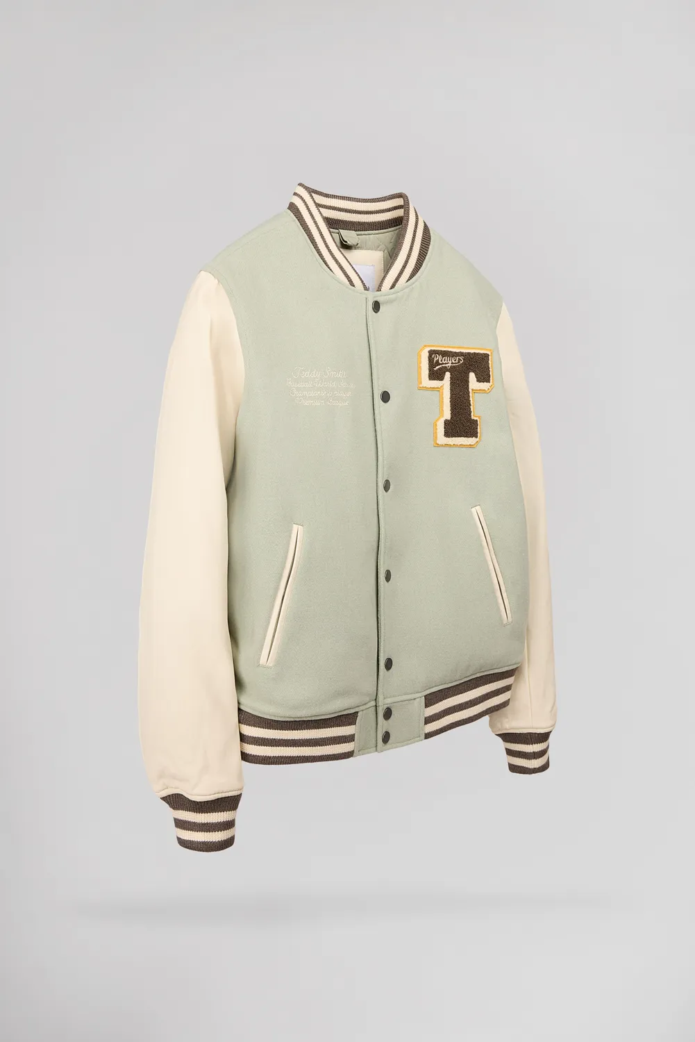 Teddy Smith B-Romeo giubbotto teddy verde salvia bimaterico