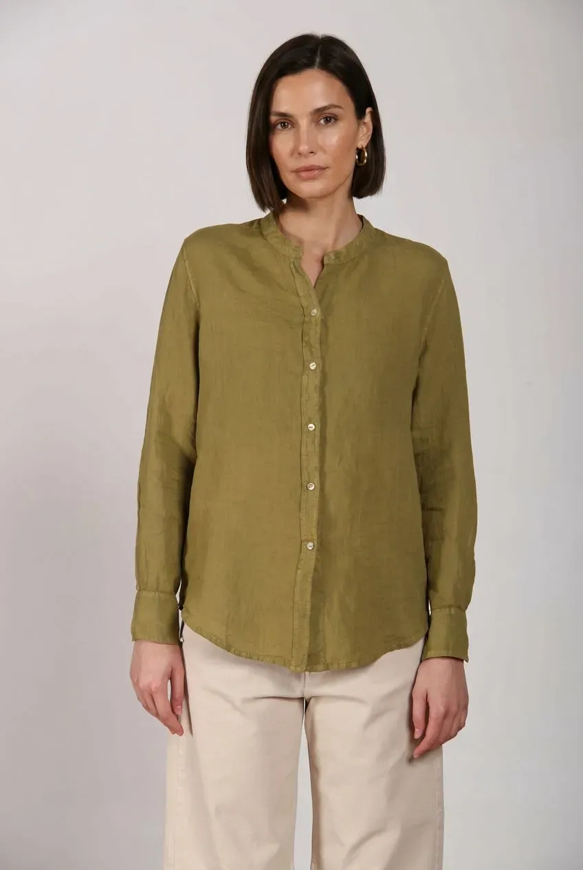 Mason's Delhi camicia verde acido lino 100%