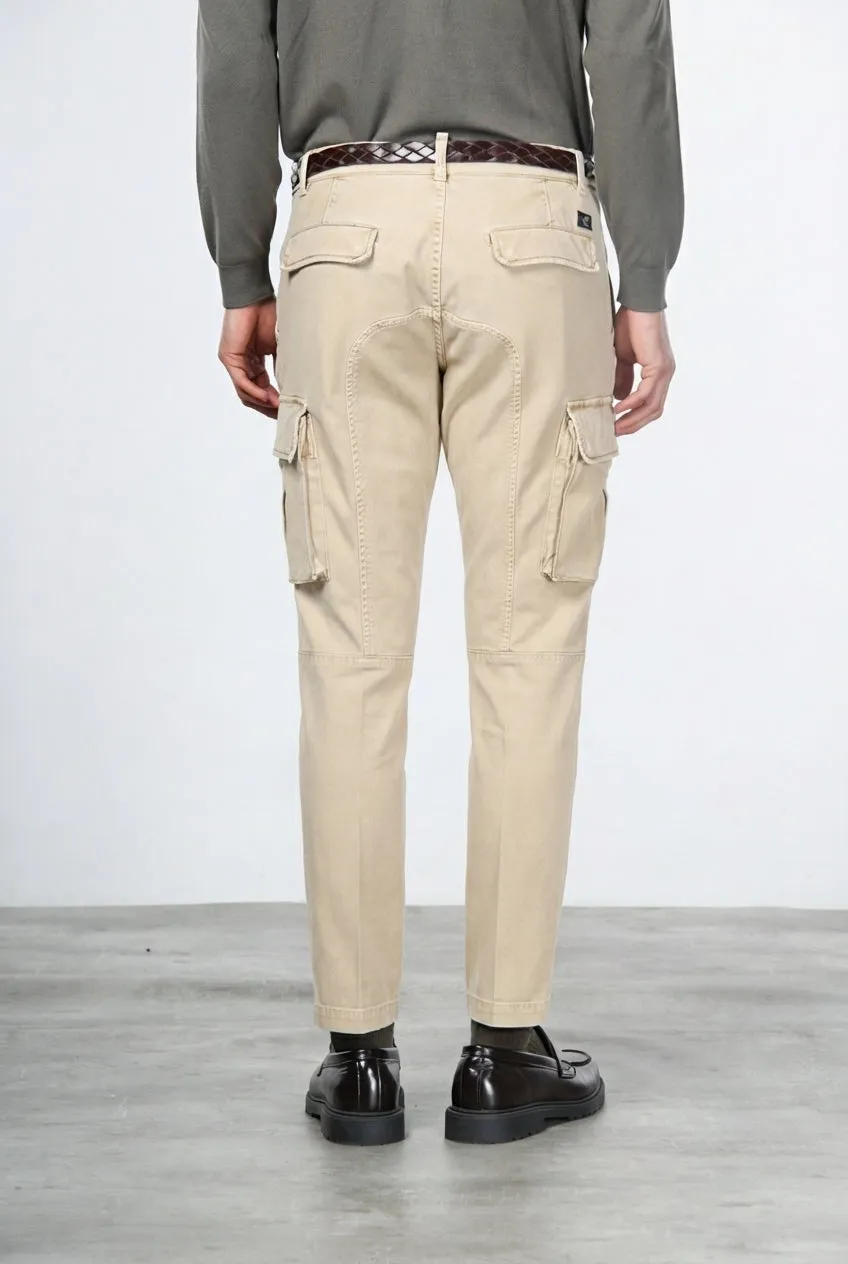 Mason's Chile Pantalone Cargo Uomo Latte Extra Slim