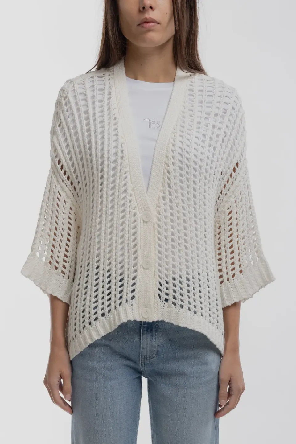Teddy Smith G-Valentina cardigan bianco donna