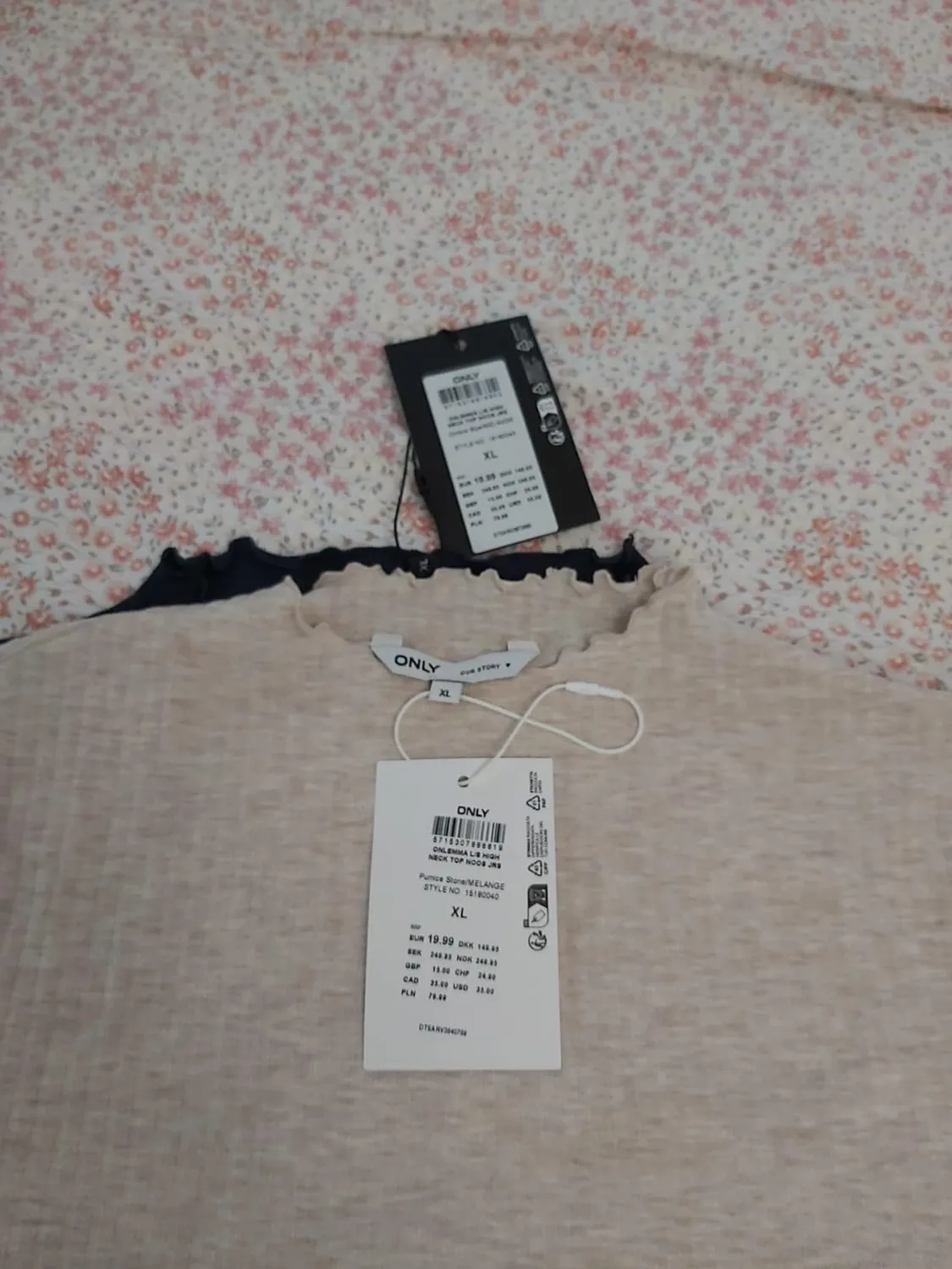 ONLY Onlemma top donna maniche lunghe scollo alto