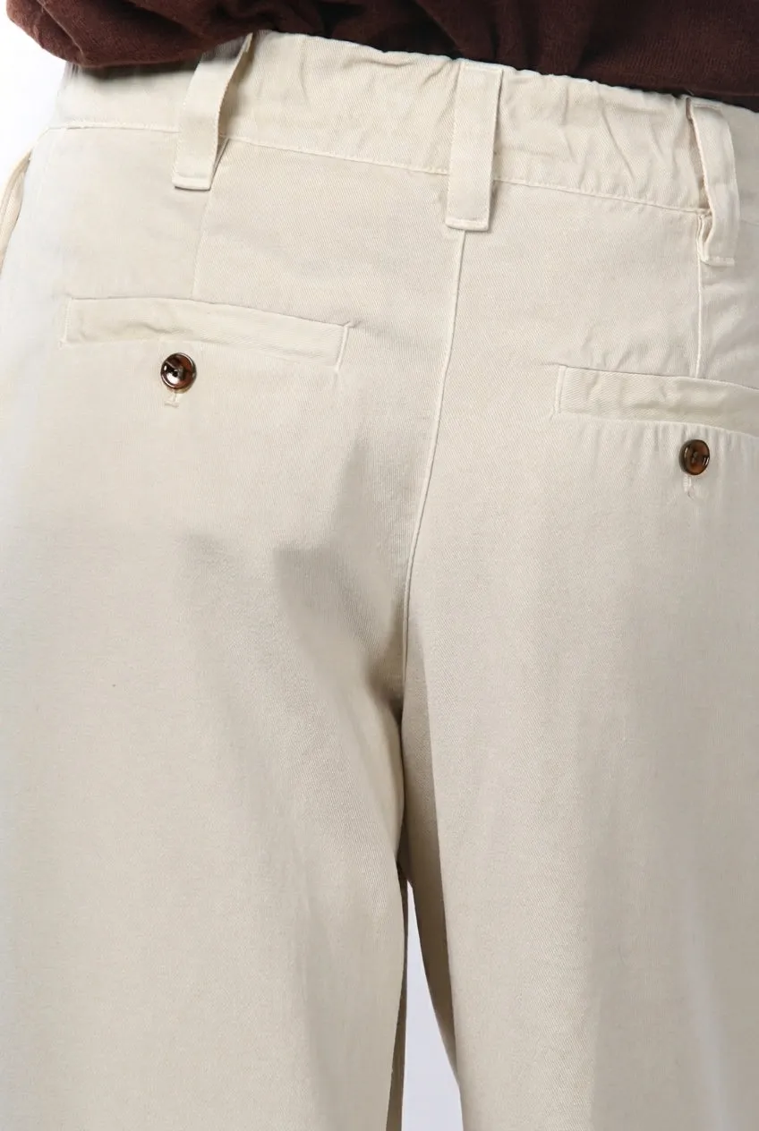 Mason's New York Wide Elax pantalone crema wide leg