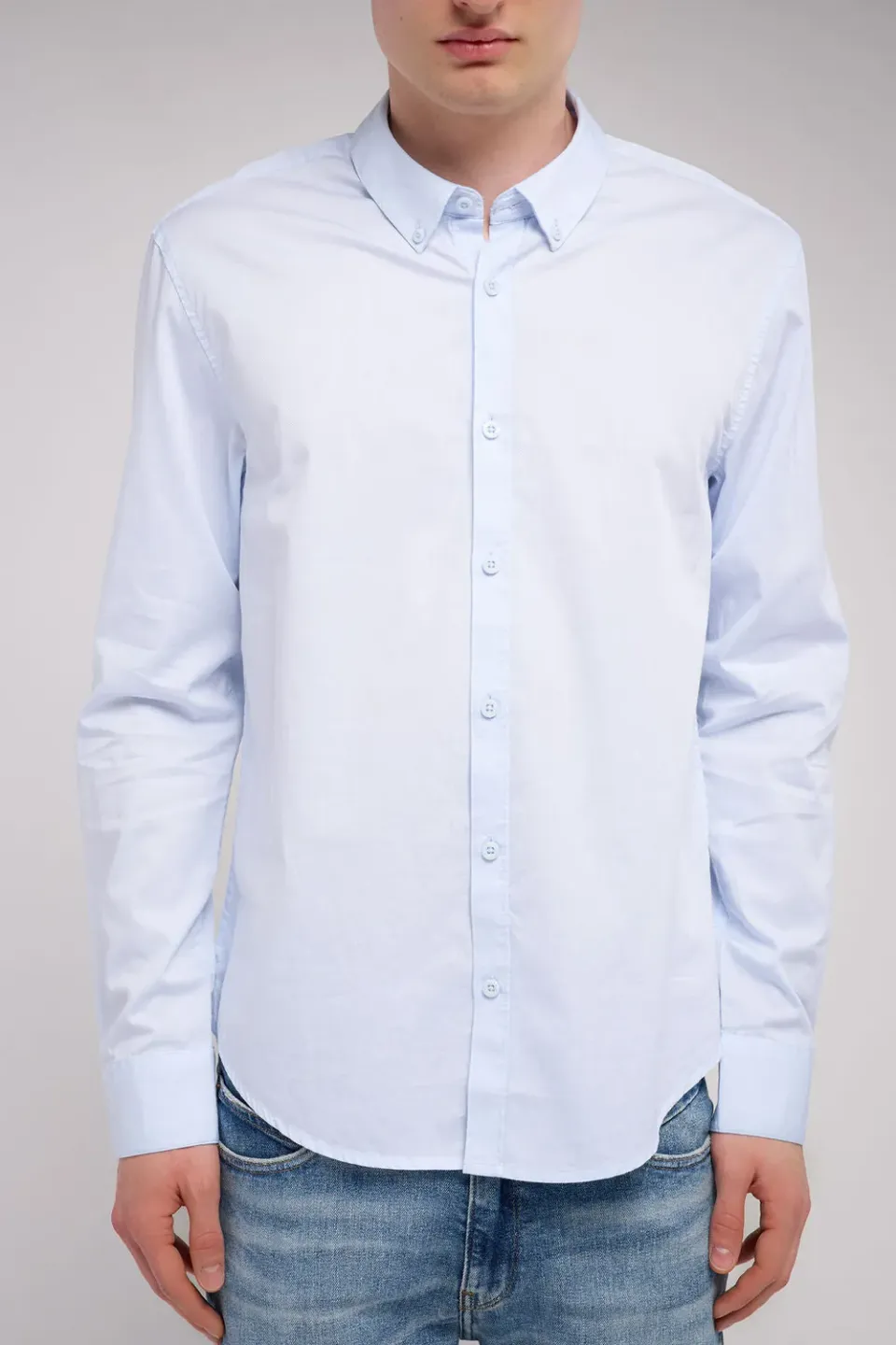 Teddy Smith C-VOLT 2 ML camicia azzurra uomo cotone