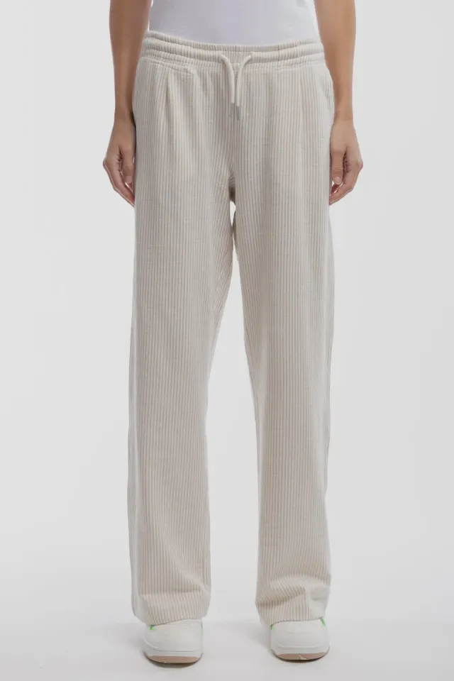 Teddy Smith P-Sublim pantalone donna beige goffrato