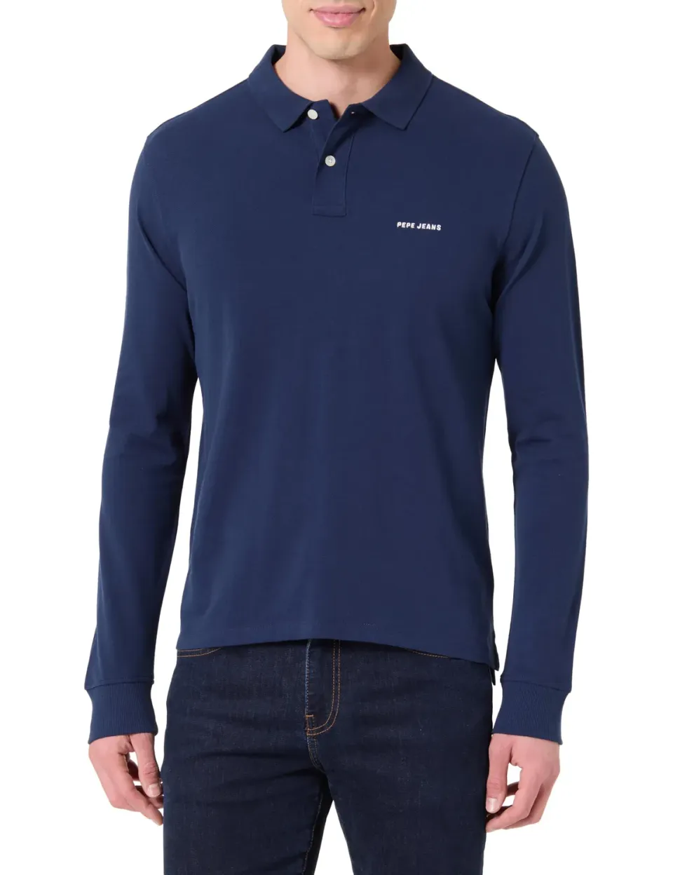 Pepe Jeans Basic polo uomo manica lunga piquet blu navy
